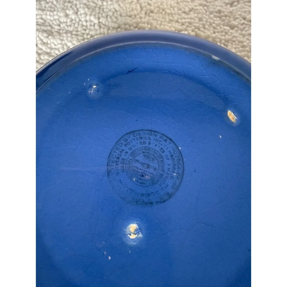 Vintage Universal Pottery Mixing Bowl Blue Floral Pattern Nesting‎ Bowls 2